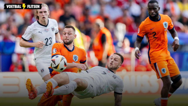 Geertruida in actie voor het Nederlands elftal op het EK 2024