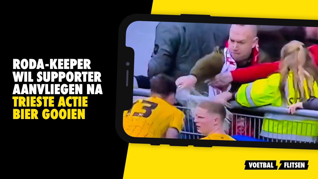 Roda Keeper Wil Supporter Aanvliegen Na Trieste Actie Bier Gooien