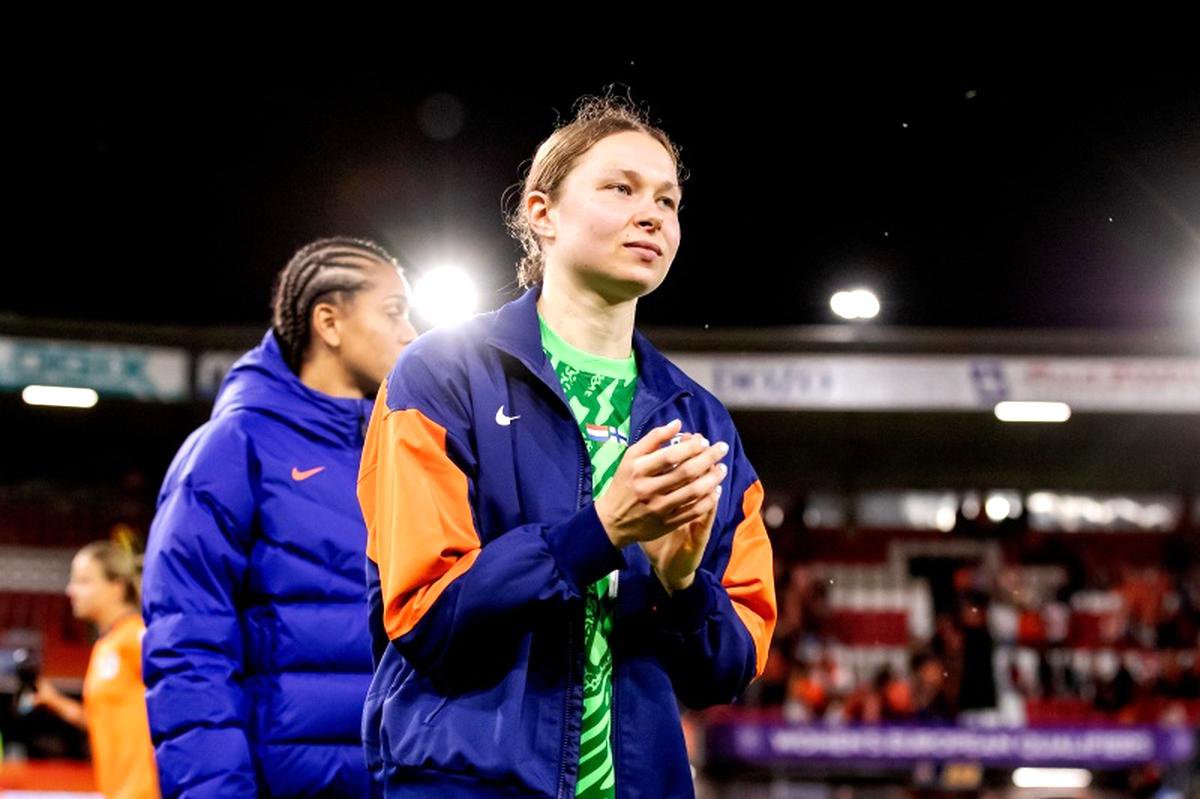 Daniëlle de Jong keepster van Nederlands vrouwenteam Oranje Leeuwinnen