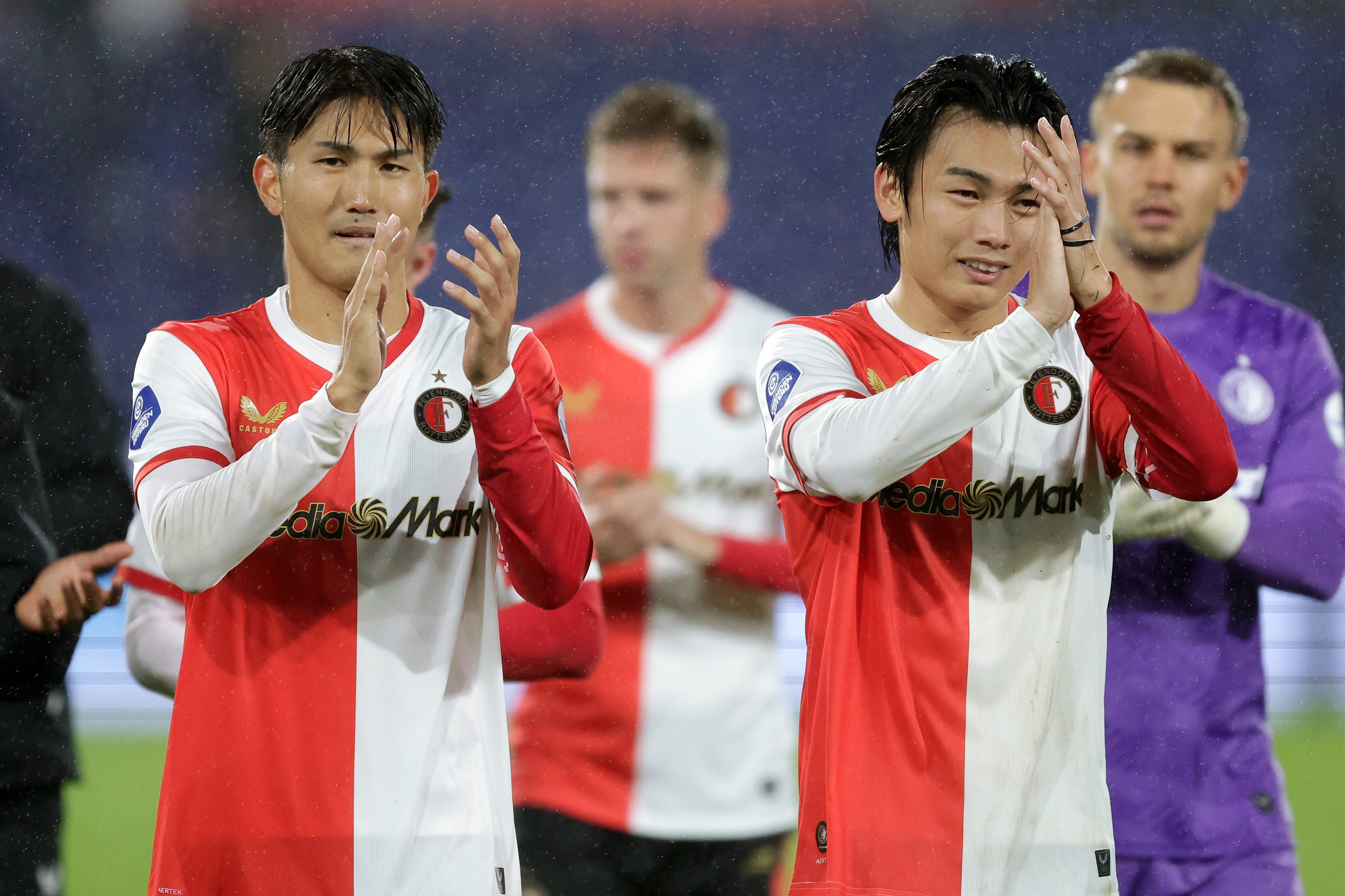 Feyenoord na afloop tegen Fortuna