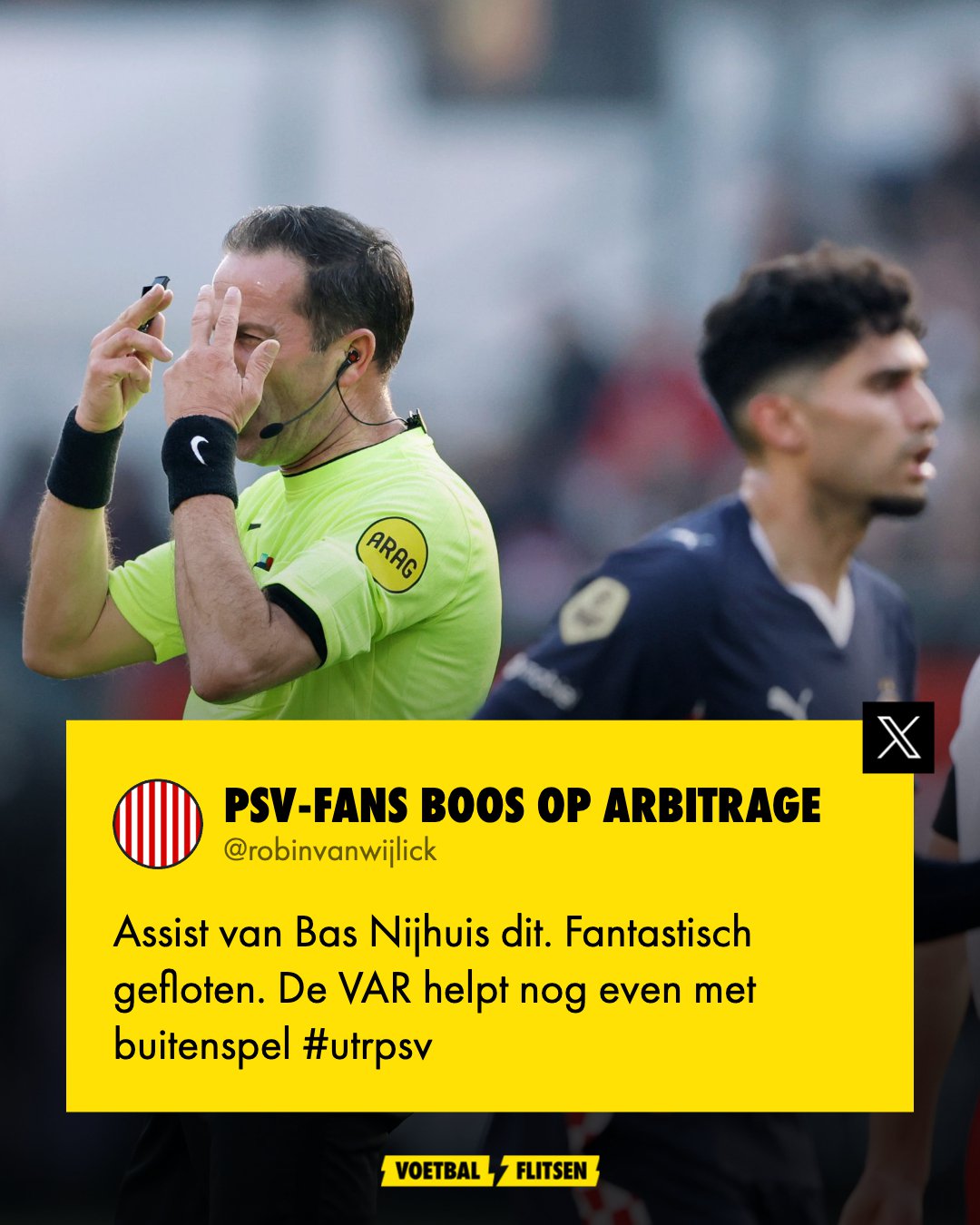 Hands in de opbouw, geen buitenspel: PSV-fans klagen over assist Nijhuis