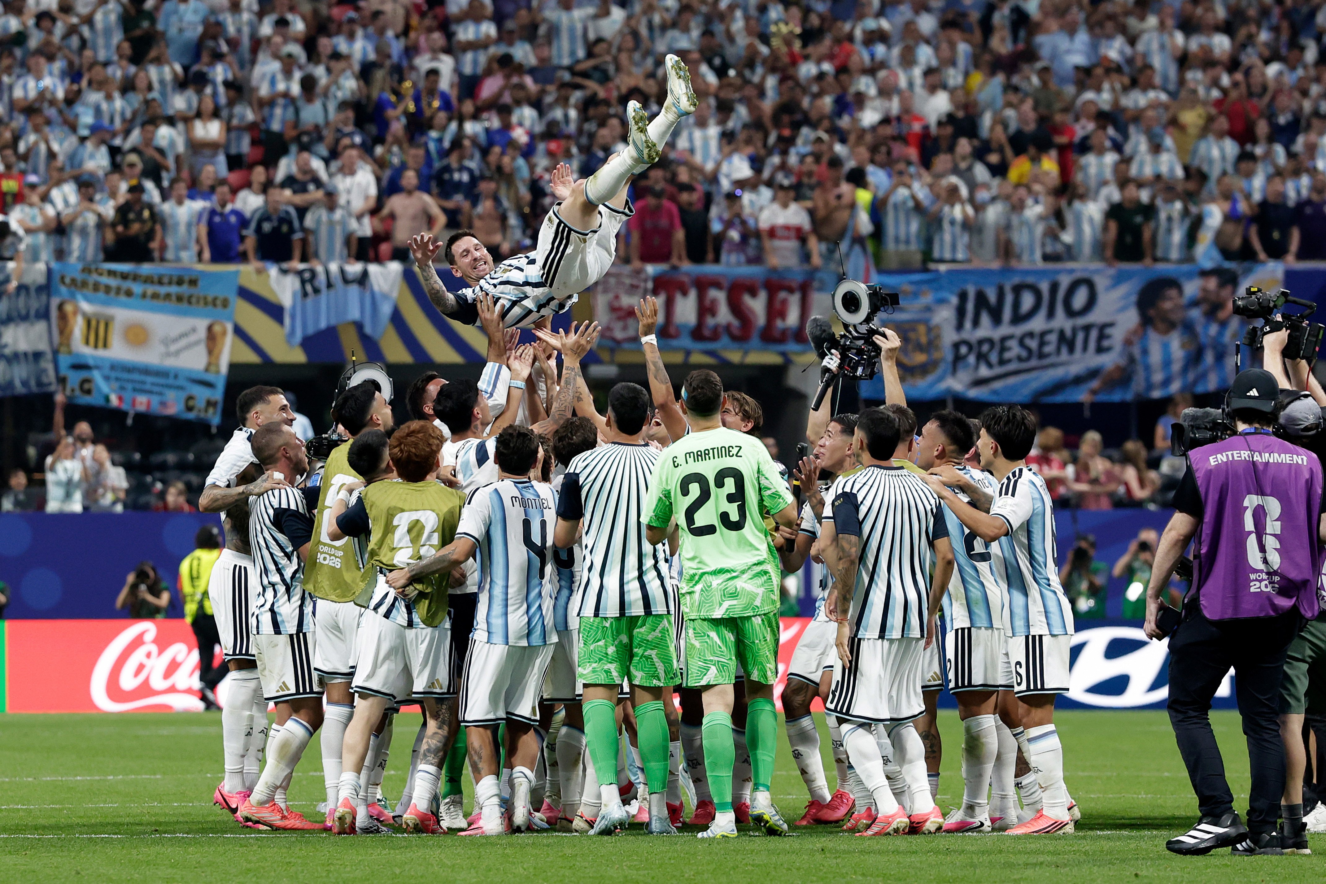 Vier voormalig Eredivisie-spelers maken zondag met Argentinië kans op de wereldtitel in de WK-finale tegen Spanje.