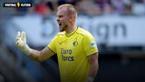 Timon Wellenreuther in actie voor Feyenoord. De Duitse goalie maakt opnieuw veel indruk.