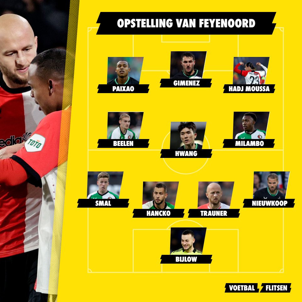 Feyenoord XI: Priske begint teruggekeerde middenvelder op bank, voorkeur naar Beelen