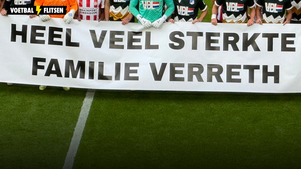 Steunbetuiging in het Philips Stadion aan Verreth en zijn familie