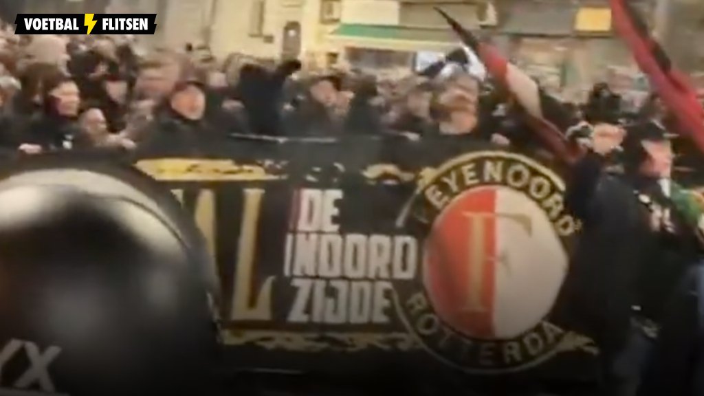 VIDEO: Massaal Feyenoord-legioen overspoelt Boekarest in corteo naar FCSB