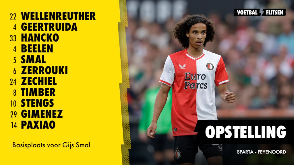 opstelling sparta-feyenoord