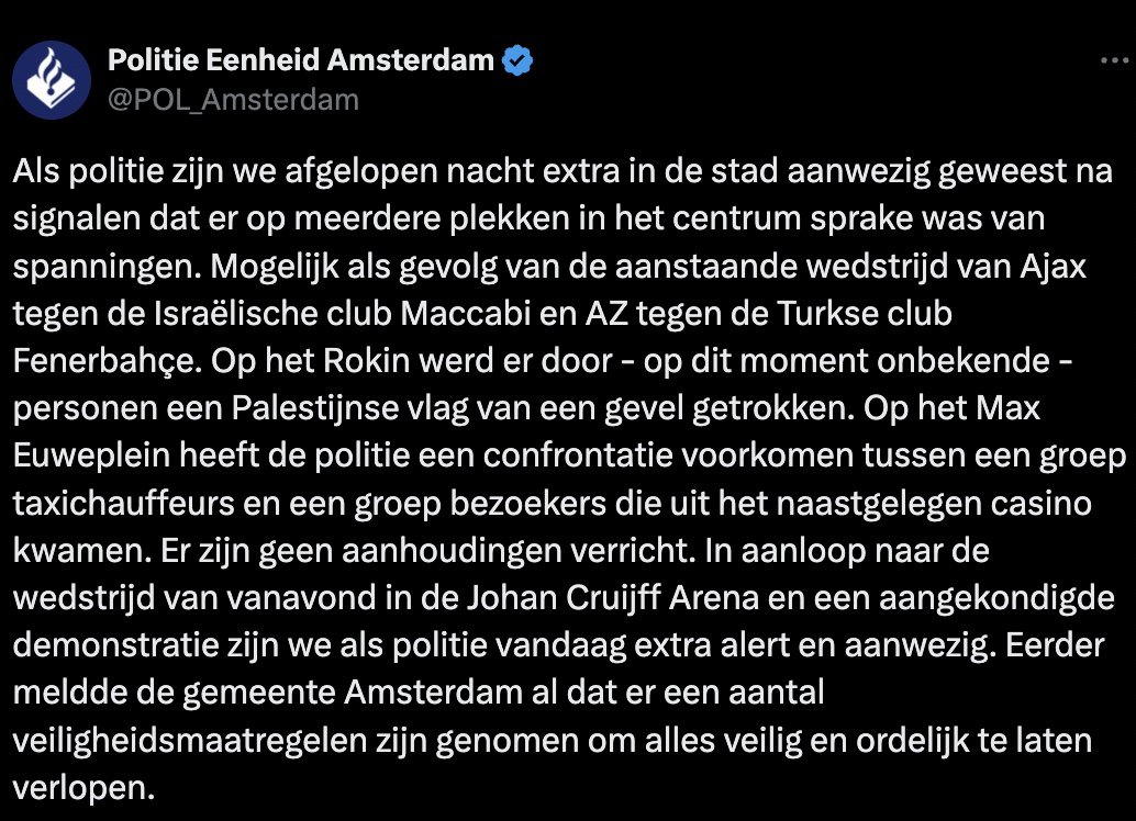 Onrust in Amsterdam: Ajax - Maccabi Tel Aviv zorgt voor nacht vol confrontaties