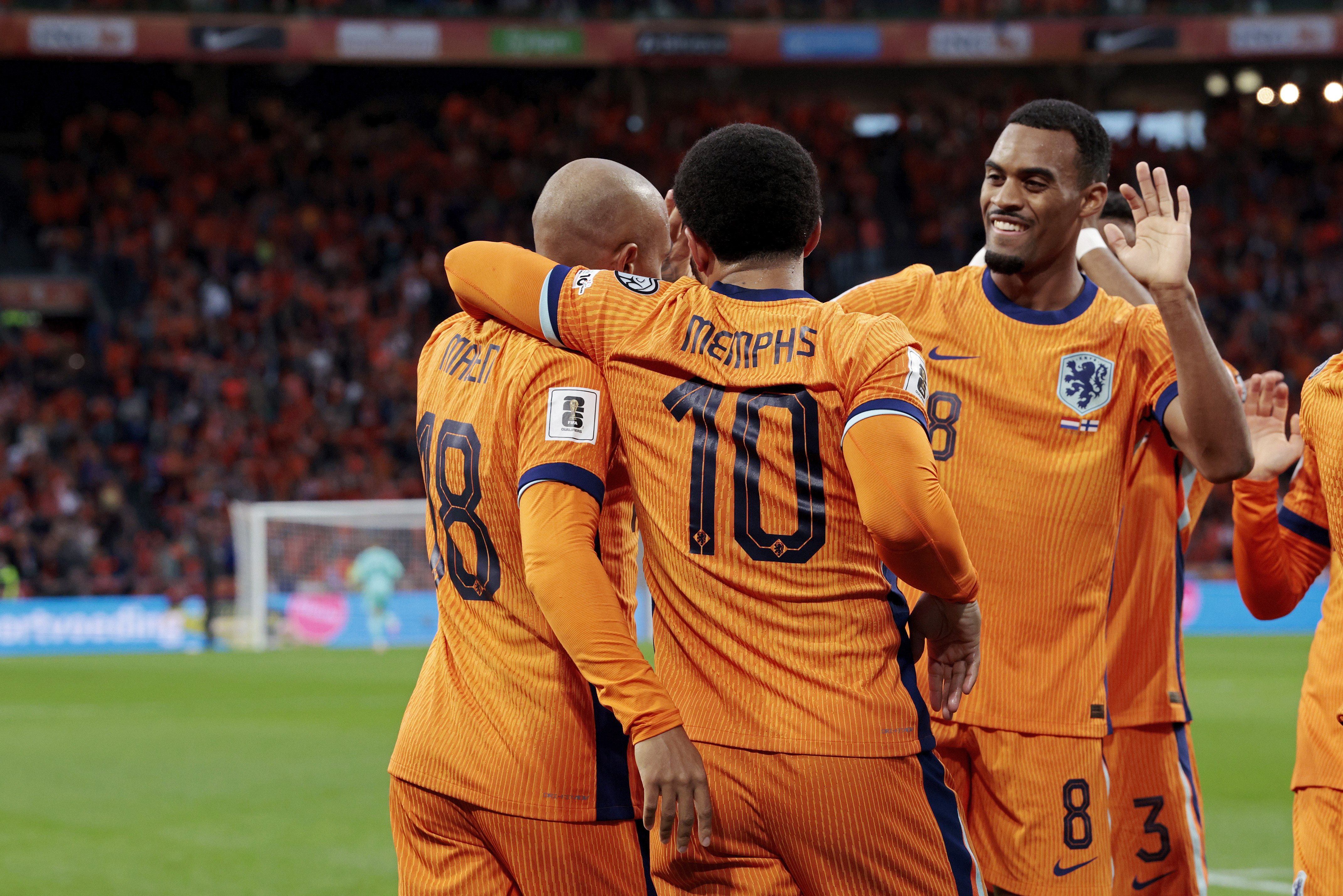 het nederlands elftal viert een doelpunt, straks op het wk 2026 een oranje-feest?