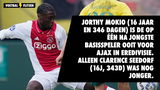 Jorthy Mokio (16 jaar en 346 dagen) één na jongste basisspeler Ajax in Eredivisie