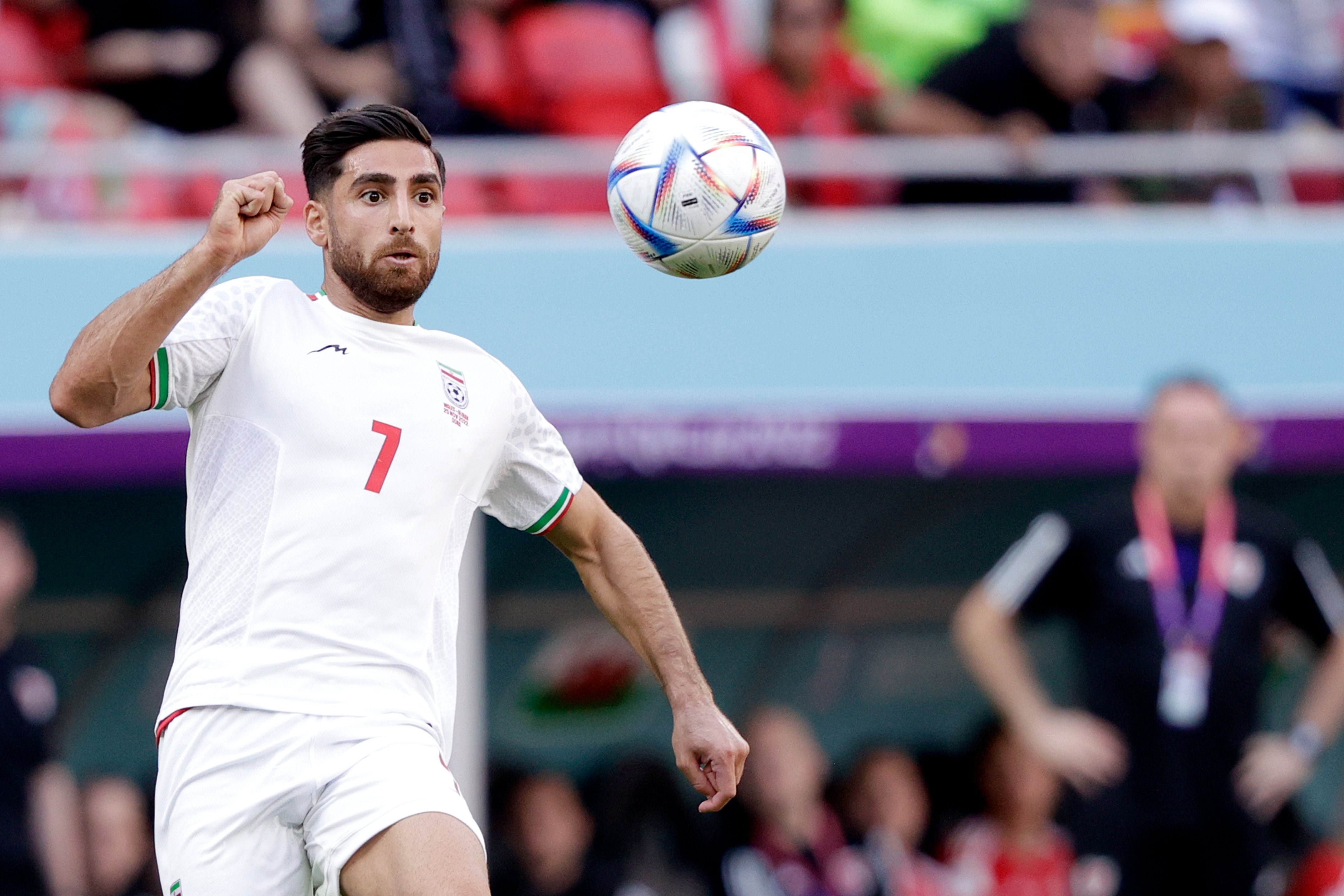 Alireza Jahanbakhsh, international van Iran en voormalig speler van Feyenoord. De aanvaller is een van de bekendste gezichten van de Iraanse nationale ploeg.
