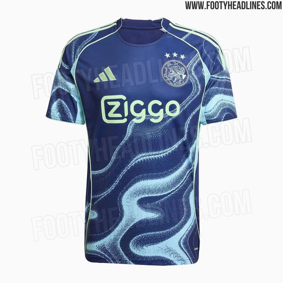 Footy Headlines lekt Ajax-uitshirt 2025/26: donkerblauw en stijlvol