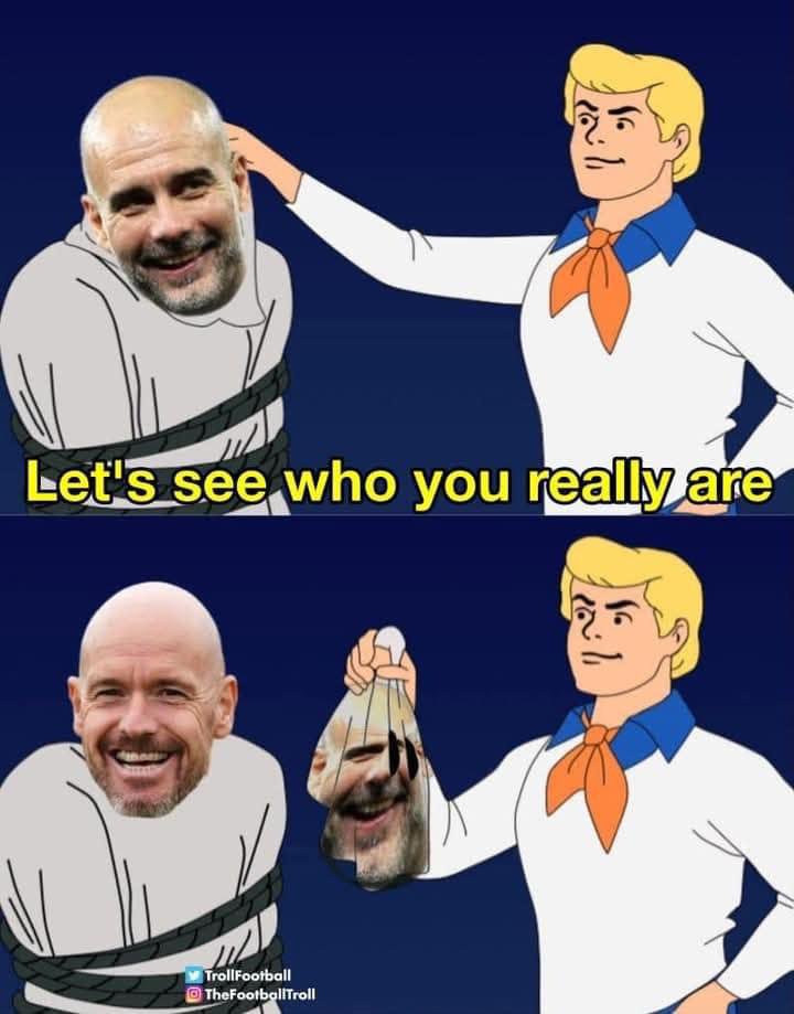 Humor: Erik ten Hag zat op de bank bij Manchester City tegen Feyenoord