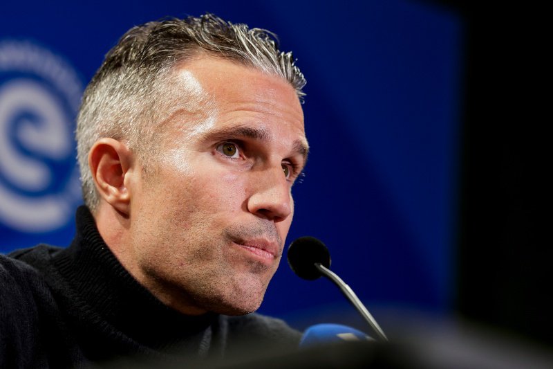 Robin van Persie tijdens het persmoment