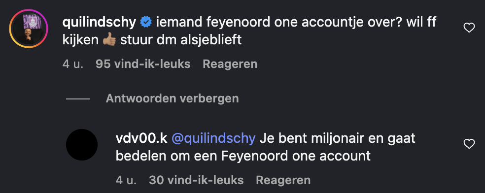 Ophef rond Hartman: Speler bedelt bij fans om Feyenoord One-account