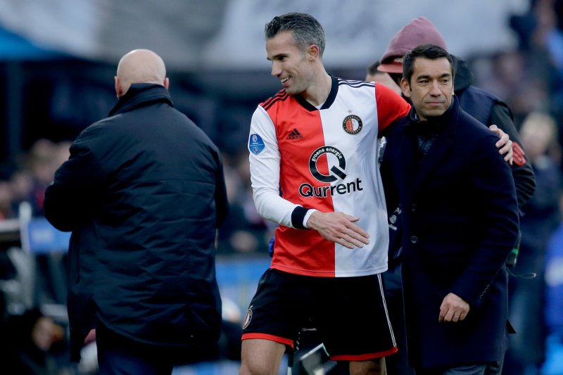 Giovanni van Bronckhorst en Robin van Persie bij Feyenoord