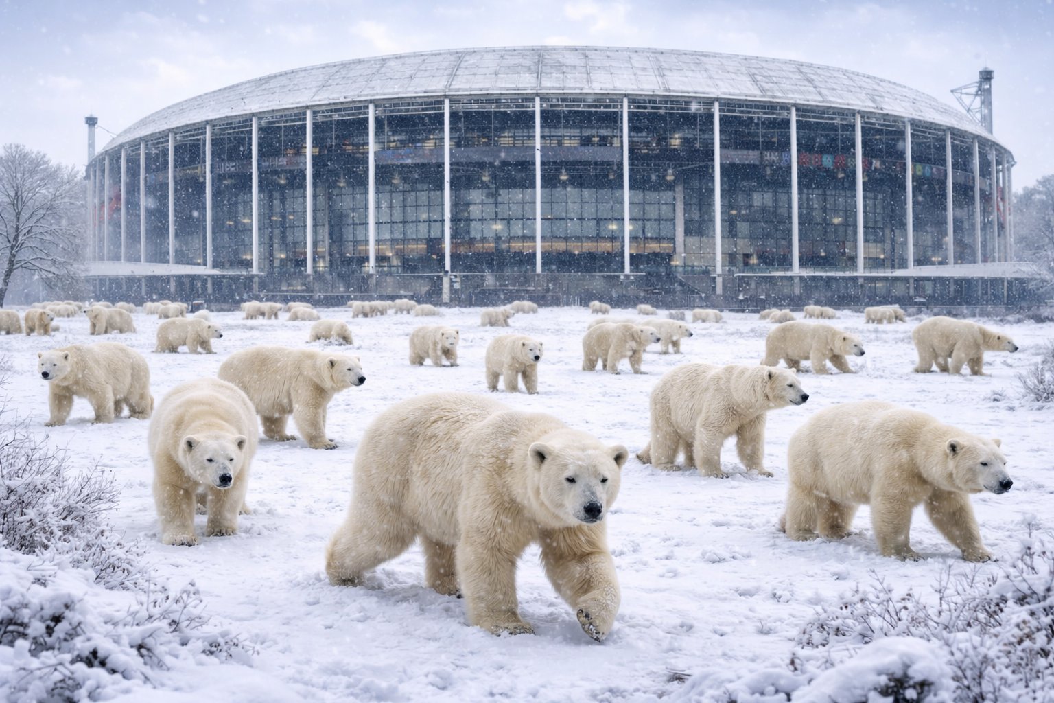 Als dit geen winterse omstandigheden zijn… Toch leidt sneeuw niet automatisch tot afgelastingen in de Eredivisie.