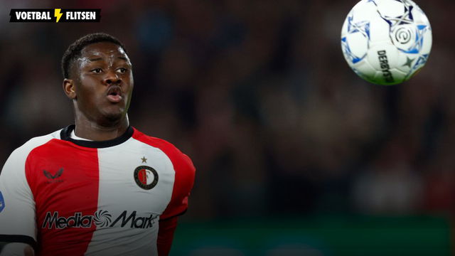 Ibrahim Osman gehuurd door feyenoord van brighton kijkt naar de bal