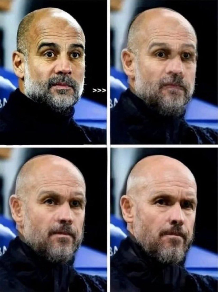 Humor: Erik ten Hag zat op de bank bij Manchester City tegen Feyenoord