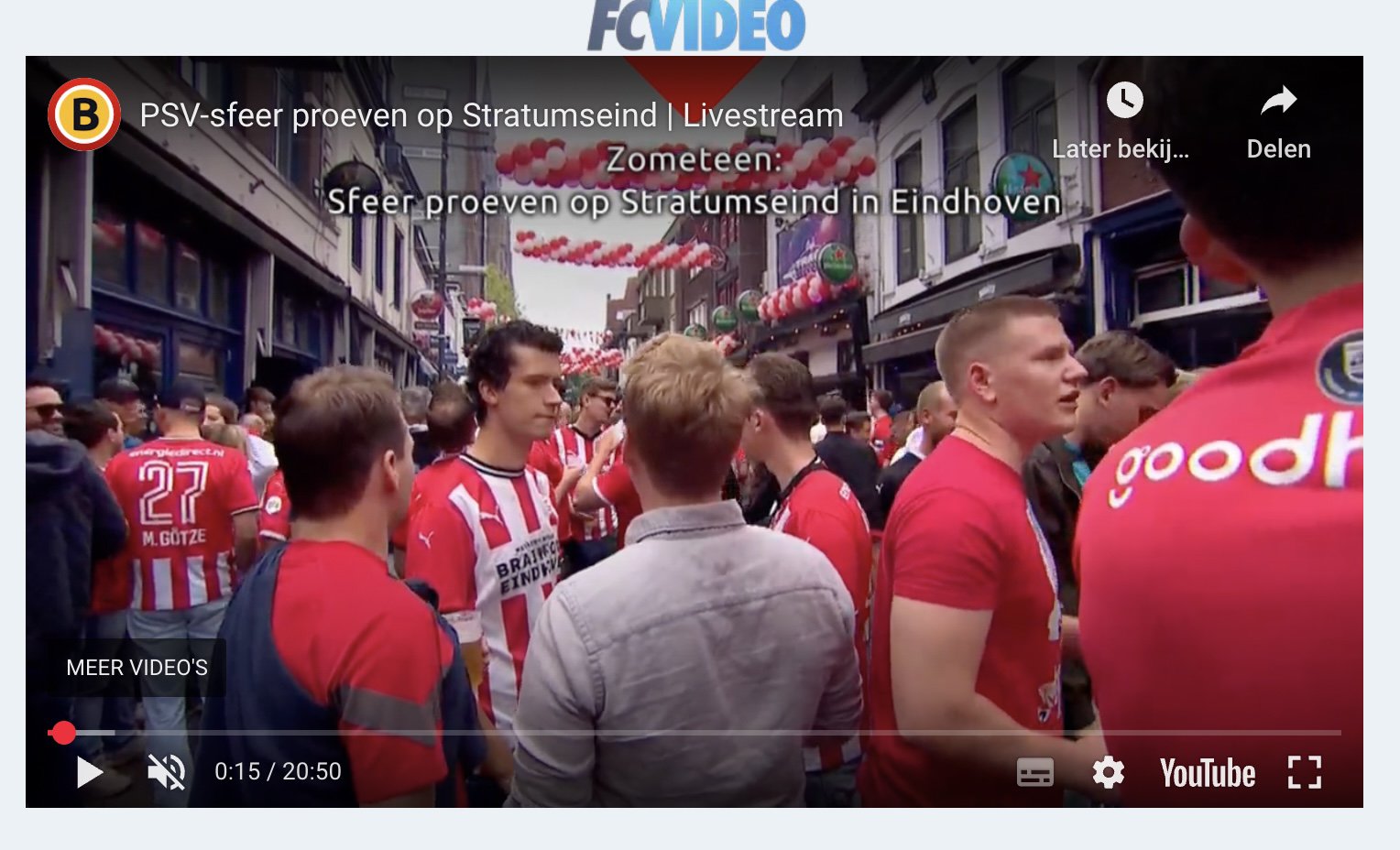 Sfeer in Eindhoven Centrum is goed richting Sparta-PSV