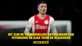 Dit zijn de vermoedelijke opstellingen van Feyenoord en Ajax