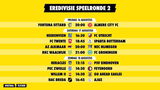 Programma Eredivisie Speelronde 2