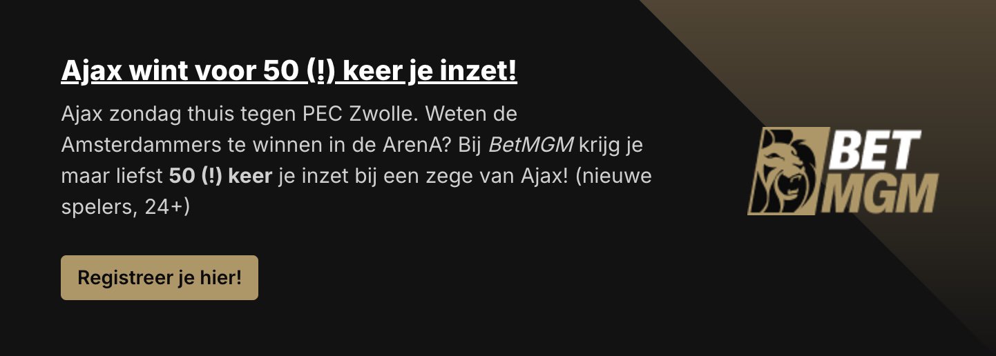 Opstelling Ajax: Berghuis terug in de basiself