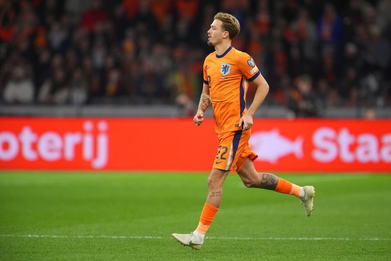 Luciano Valente bij zijn debuut voor het Nederlands elftal