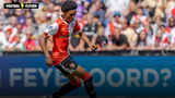 Jivayno Zinhagel in actie voor Feyenoord