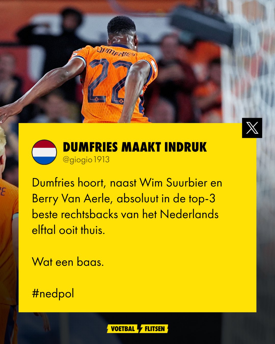 Oranje-kijkers reageren op eerste helft: Dumfries hoort absoluut in de top-3!