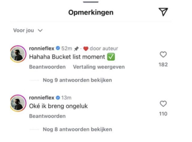 ronnie flex feyenoord tegen ajax