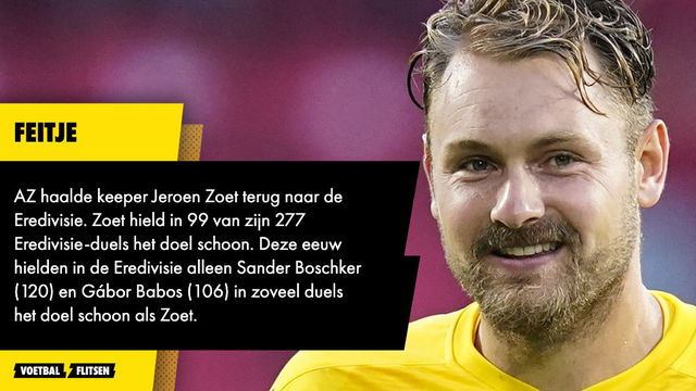 AZ haalde keeper Jeroen Zoet, oud-PSV, terug naar de Eredivisie. 