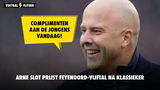 Arne Slot prijst Feyenoord-vijftal na Klassieker: "Complimenten aan de jongens vandaag!"