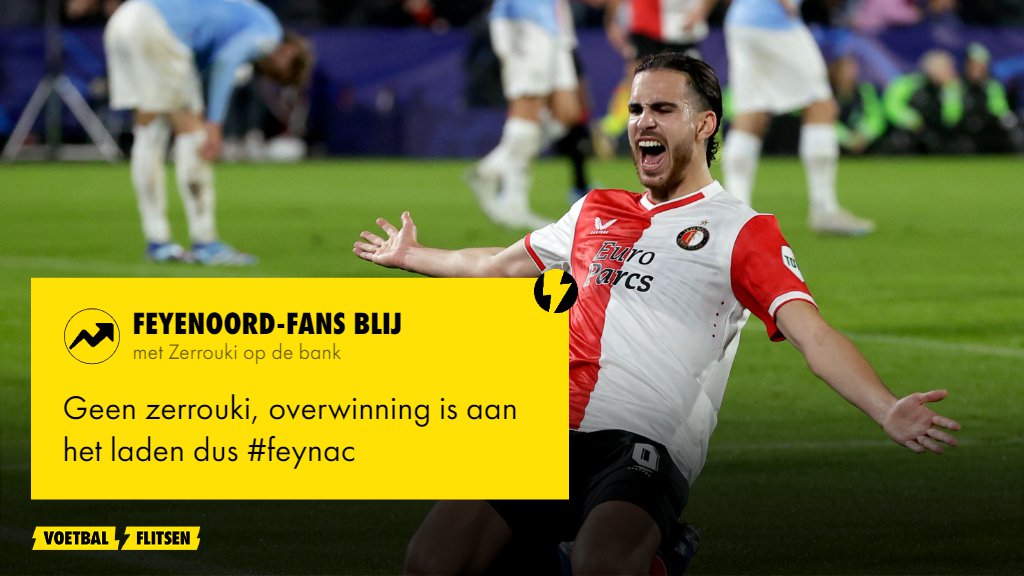 Feyenoord-fans blij: Geen Zerrouki, overwinning aan het laden dus