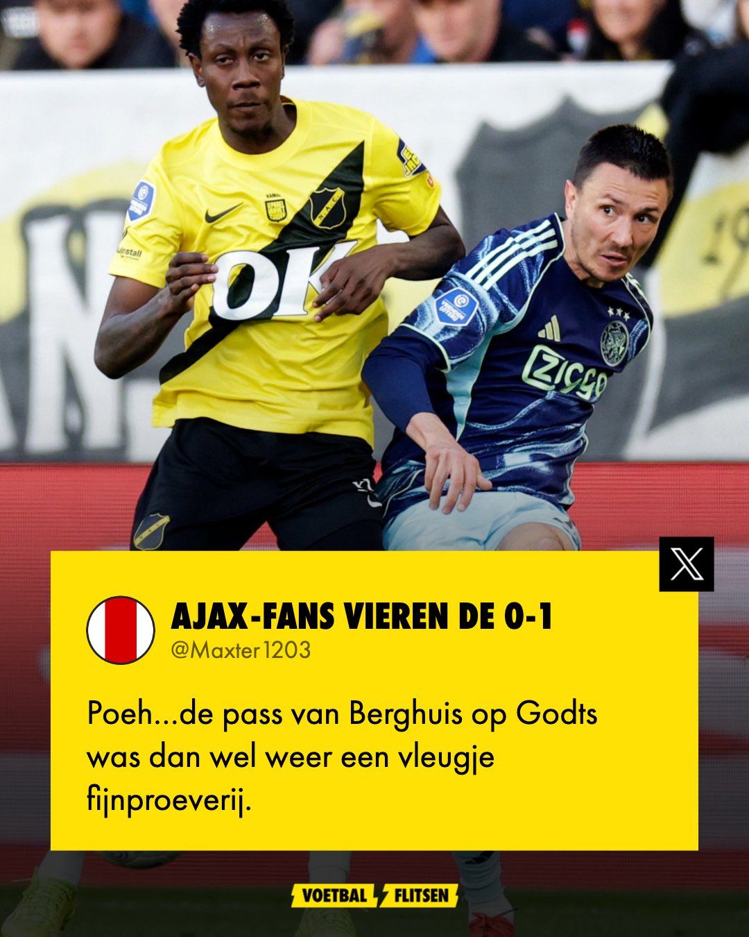 Ajax-fans steken loftrompet: Zlatan deed het tegen NAC, Godts deed het tegen NAC