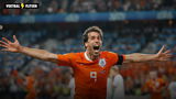 Van Nistelrooij in extase na zijn goal voor Oranje