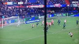 Vele lege stoelen in de Kuip tijdens Feyenoord-RKC in de Eredivisie