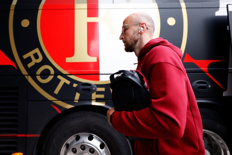 Gernot Trauner voor de Feyenoord-bus