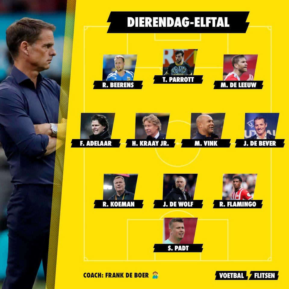 Frank de Boer coacht Dierendag-elftal: Flamingo, Koeman en Parrott