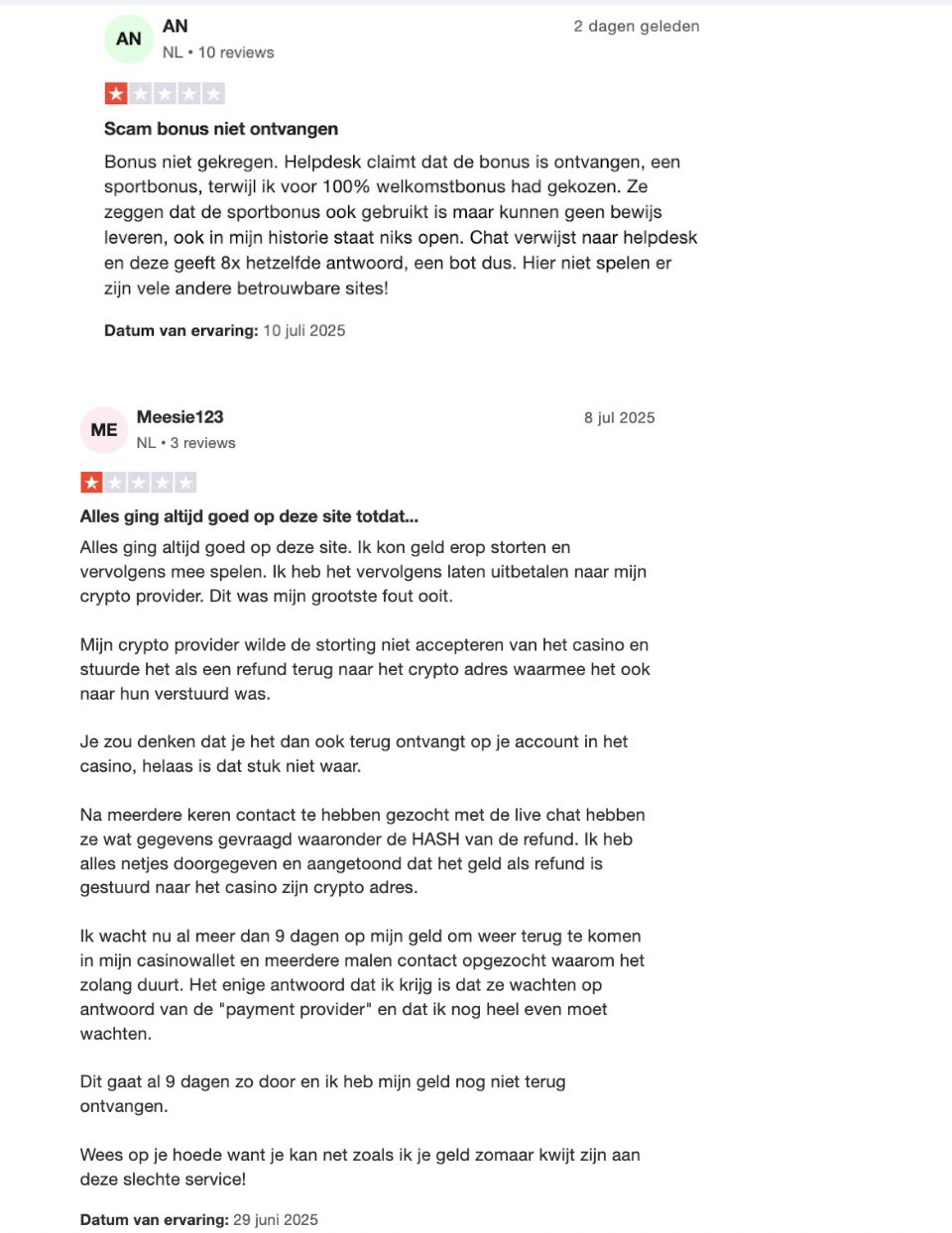 reviews booms.bet negatieve ervaringen van spelers. niet-vergunde aanbieder Boomsbet