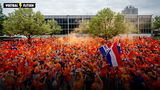 Oranje-fans in Dortmund aanwezig