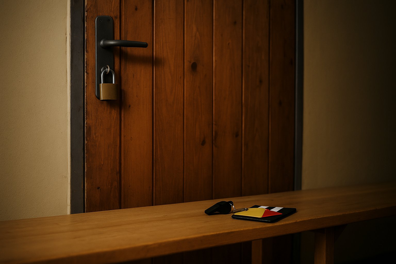 Scheidsrechter Michel van de Luitgaarden werd na een amateurwedstrijd opgesloten in de kleedkamer bij Vlijmense Boys.