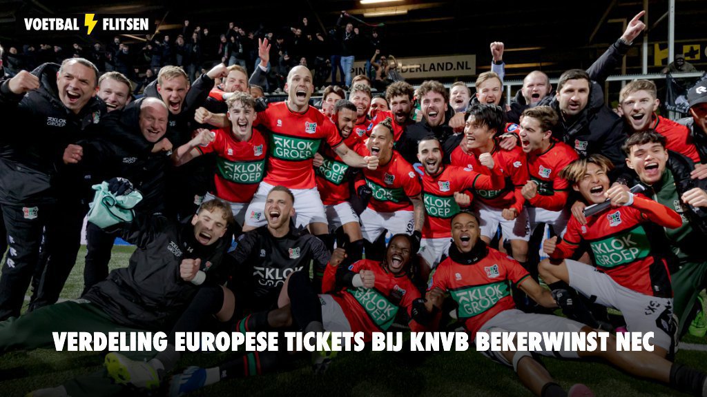 Verdeling Europese tickets bij KNVB bekerwinst NEC