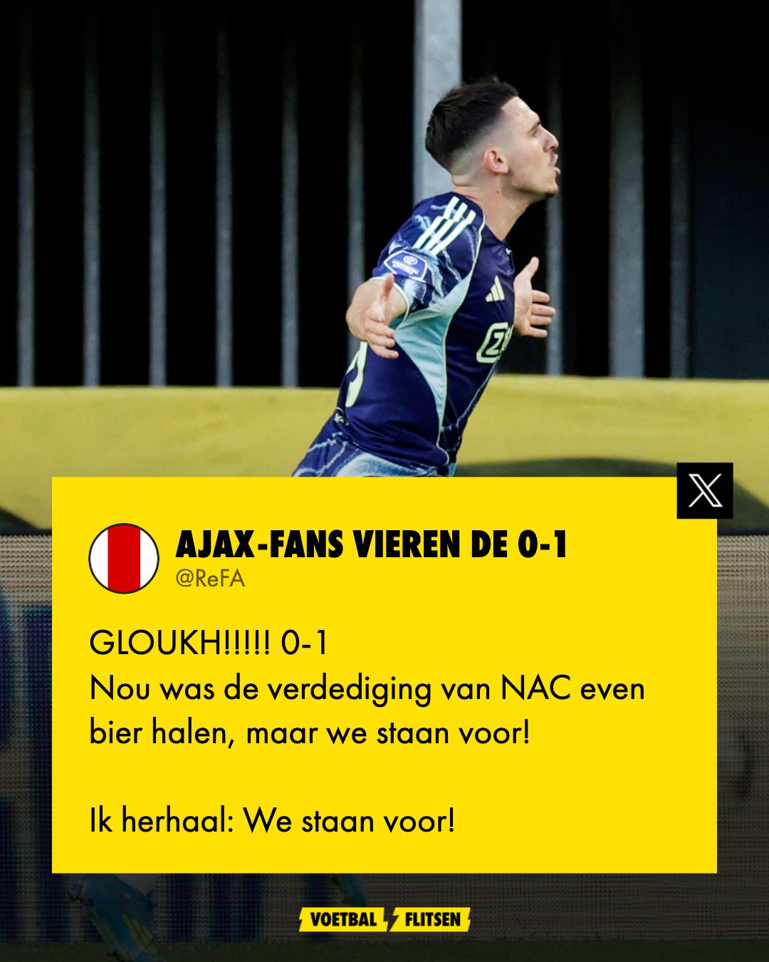 Ajax-fans steken loftrompet: Zlatan deed het tegen NAC, Godts deed het tegen NAC