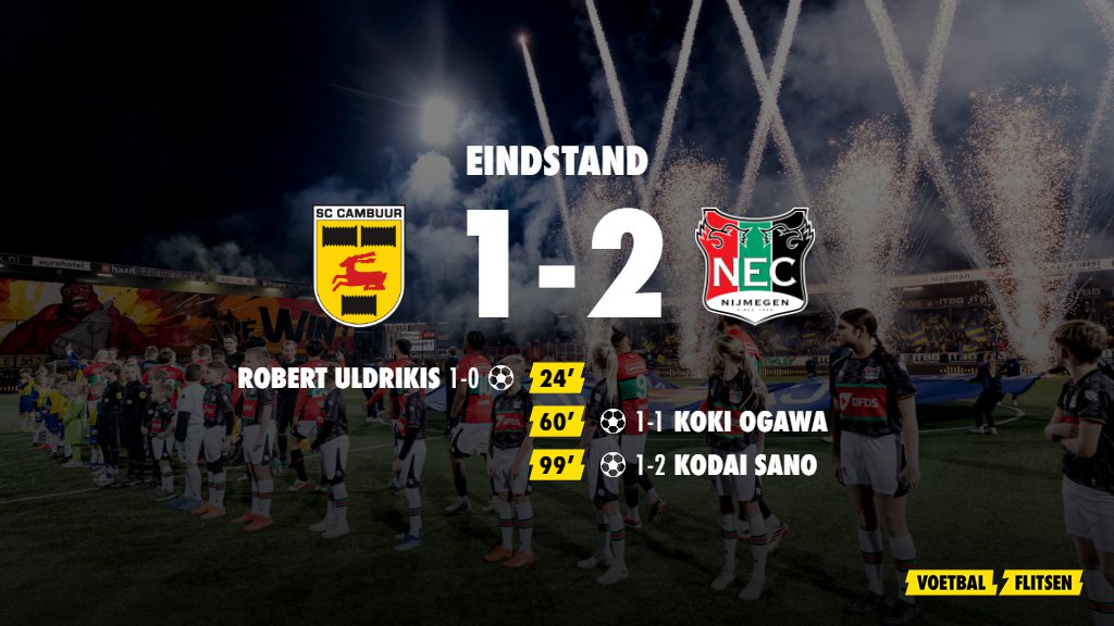 NEC Na Verlenging Voorbij SC Cambuur; Eerste Bekerfinalist Bekend